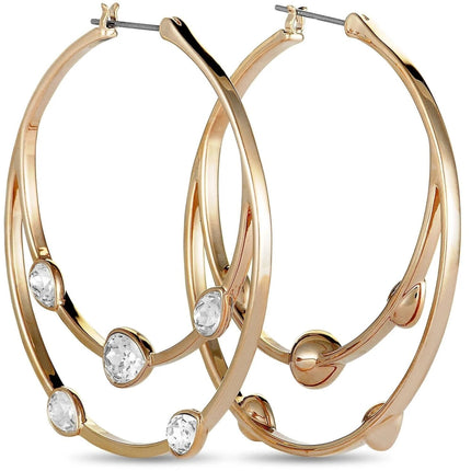 Swarovski Women's Hoop Earrings - Gaze Rose Gold Plated White Crystal | 5278286 ,