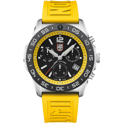 Luminox Men's Watch - Pacific Diver Chronograph Yellow Rubber Strap | 3145.SET ,