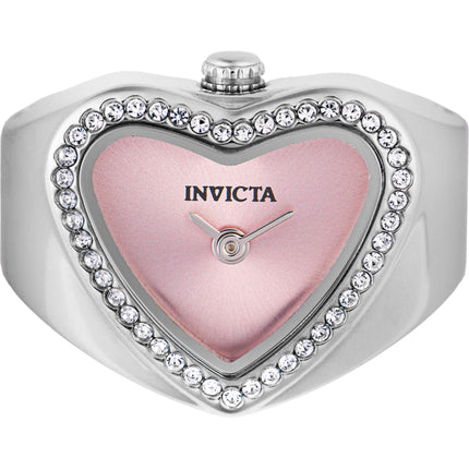 Invicta Women's Ring Watch - Angel Mini Pink Dial Crystal Bezel Steel | 49571 ,
