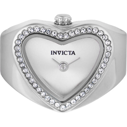 Invicta Women's Ring Watch - Angel Mini Silver Tone Dial Crystal Steel | 49572 ,
