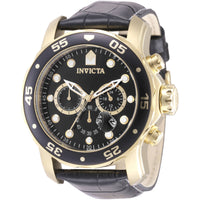 Invicta Men's Watch - Pro Diver Quartz Chronograph Black Dial Leather Strap | 49833 ,