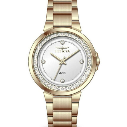 Invicta Women's Watch - Angel Silver Dial Yellow Gold Stainless Steel Quartz | 50166 ,