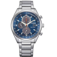 Citizen Men's Watch - Chronograph Blue and Black Dial Silver Bracelet | CA0459-79L ,