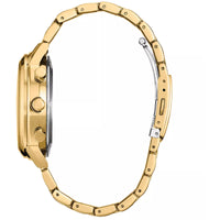 Citizen Men's Watch - Eco-Drive Chronograph Red Dial Yellow Gold Bracelet | CA4632-58X ,