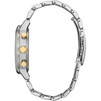 Citizen Men's Watch - Eco-Drive Chrono Black Dial Two Tone Steel Bracelet | CA7064-52E ,