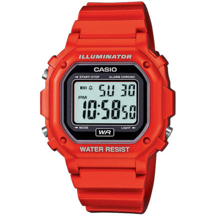 Casio Men's Watch - Quartz Chronograph Digital Dial Red Resin Strap Alarm | F108WHC-4A ,