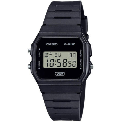 Casio Unisex Watch - Quartz Digital Dial Black Bio-Based Resin Strap Alarm | F91WB-1A ,