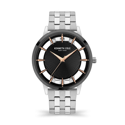 Kenneth Cole Men's Watch - Transparent and Black Dial Steel Bracelet | KCWGG2174701 ,