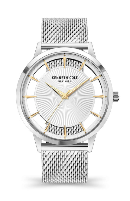 Kenneth Cole Men's Watch - Transparent, Silver Tone Dial Mesh Bracelet | KCWGG2174702 ,