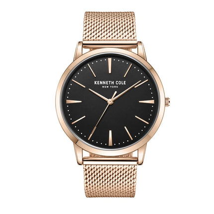 Kenneth Cole Men's Watch - Quartz Black Dial Rose Gold Bracelet | KCWGG2270304 ,
