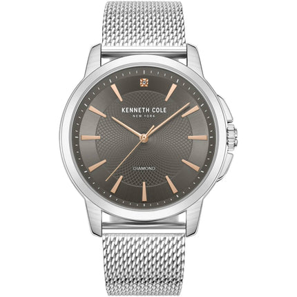 Kenneth Cole Men's Watch - Diamond Grey Dial Silver Tone Mesh Bracelet | KCWGG7001205 ,