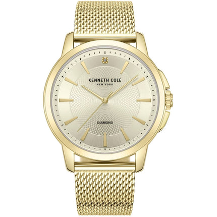 Kenneth Cole Men's Watch - Diamond Quartz Yellow Gold Mesh Bracelet | KCWGG7001206 ,