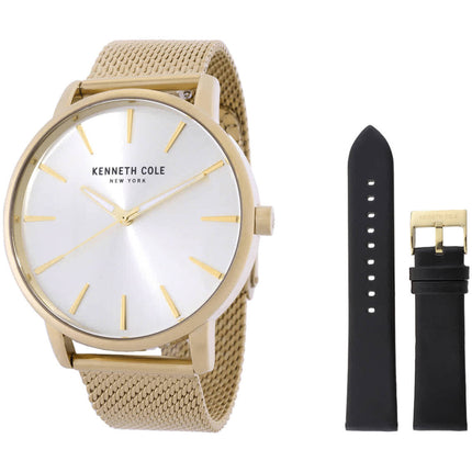 Kenneth Cole Men's Watch - Silver Tone Dial Yellow Gold Bracelet | KCWGG7006401 ,