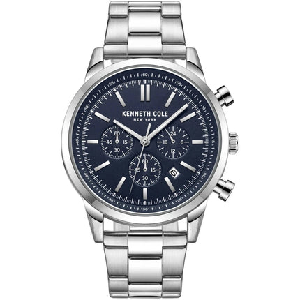 Kenneth Cole Men's Watch - Chronograph Blue Dial Silver Tone Bracelet | KCWGK2271103 ,