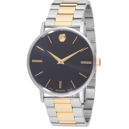 Movado Men's Watch - Classic Museum Quartz Black Dial Two Tone Bracelet | 0607986 ,