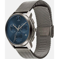 Movado Men's Watch - Bold Chronograph Quartz Blue Dial Grey Mesh Bracelet | 3600721 ,