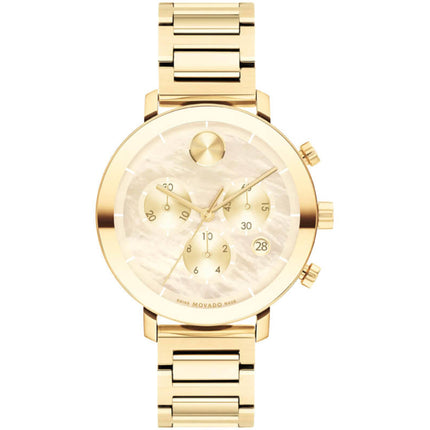 Movado Women's Watch - Bold Chrono Champagne Mother of Pearl Dial Bracelet | 3600788 ,