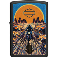 Zippo Windproof Lighter - Texture Printed Harley-Davidson Design Black Matte | 46861 ,