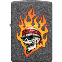 Zippo Windproof Lighter - Rietveld Flaming Skull Design Classic Iron Stone | 46933 ,