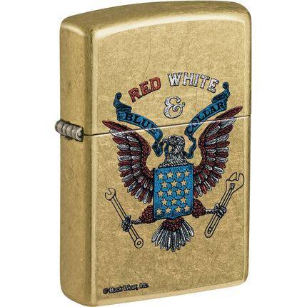 Zippo Windproof Lighter - Color Image Buck Wear Design Street Brass Finish | 46936 ,