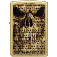 Zippo Windproof Lighter - Skull Design High Polish Brass Metal Construction | 46937 ,