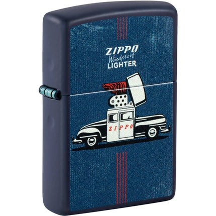 Zippo Windproof Lighter - Color Image Vintage Car Design Navy Matte Finish | 46942 ,