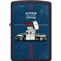 Zippo Windproof Lighter - Color Image Vintage Car Design Navy Matte Finish | 46942 ,