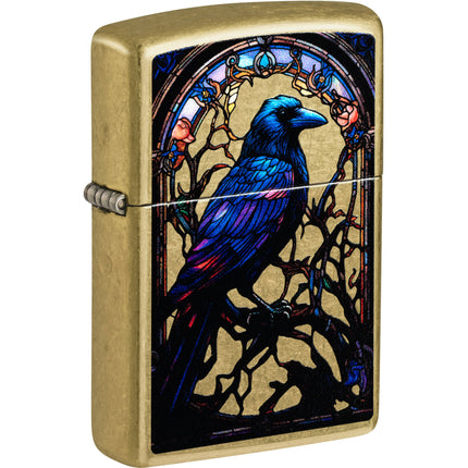 Zippo Windproof Lighter - Color Image Blackbird Design Street Brass Finish | 46946 ,