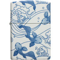 Zippo Windproof Lighter - Fish Design 540 Color Matte White Finish Metal | 46948 ,