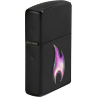 Zippo Windproof Lighter - Texture Printed Flame Design Black Matte Finish | 46965 ,