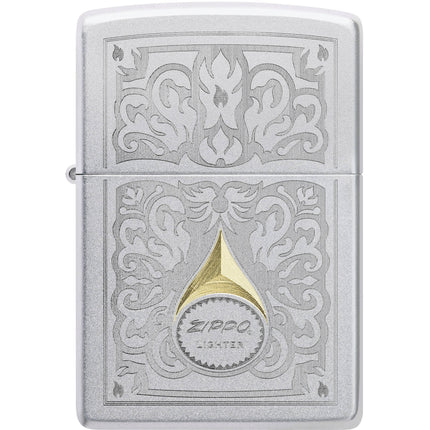 Zippo Windproof Lighter - Vintage Filigree Design Classic Satin Chrome Finish | 47009 ,