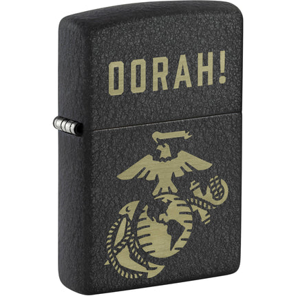 Zippo Windproof Lighter - Laser Engrave US Marine Corps Black Crackle Finish | 47087 ,