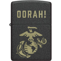Zippo Windproof Lighter - Laser Engrave US Marine Corps Black Crackle Finish | 47087 ,
