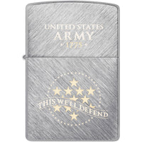 Zippo Windproof Lighter - US Army Herringbone Sweep Two Tone Brushed Chrome | 47090 ,