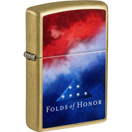 Zippo Windproof Lighter - Folds of Honor in Color Image Design Street Brass | 47095 ,