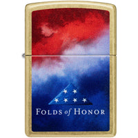 Zippo Windproof Lighter - Folds of Honor in Color Image Design Street Brass | 47095 ,