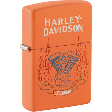 Zippo Windproof Lighter - Harley-Davidson Legendary Design Orange Matte Finish | 47099 ,