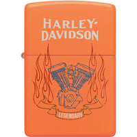 Zippo Windproof Lighter - Harley-Davidson Legendary Design Orange Matte Finish | 47099 ,