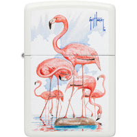 Zippo Windproof Pocket Lighter - Guy Harvey Flamingo Design White Matte Finish | 47103 ,