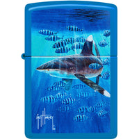 Zippo Windproof Lighter - Guy Harvey Fish Design Sky Blue Matte Finish Metal | 47104 ,