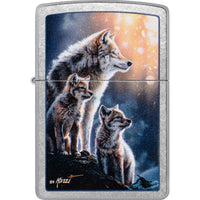 Zippo Windproof Pocket Lighter - Color Image Mazzi Wolves Street Chrome Finish | 47106 ,