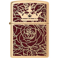 Zippo Windproof Lighter - Color Image 204B Queen of Bud Brushed Brass Finish | 47108 ,