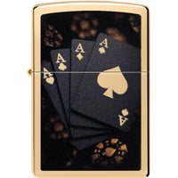 Zippo Windproof Lighter - Color Image Poker Design High Polish Brass Finish | 47141 ,