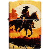 Zippo Windproof Lighter - Cowboy on Horse Design 540 Tumbled Brass Finish | 47143 ,