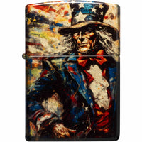 Zippo Windproof Pocket Lighter - Uncle Sam Design Tumbled Brass 540 Fusion | 47145 ,