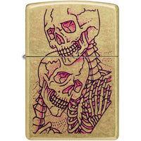 Zippo Windproof Pocket Lighter - Love Skulls Design Color Image Process | 47149 ,