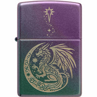 Zippo Windproof Pocket Lighter - Fantasy Dragon Design Iridescent Metal | 47151 ,