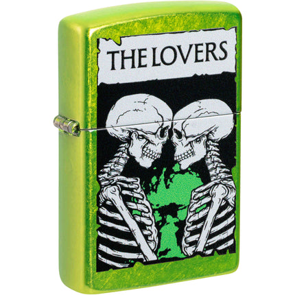 Zippo Windproof Pocket Lighter - The Lovers Design Lurid Metal Color Image | 47169 ,
