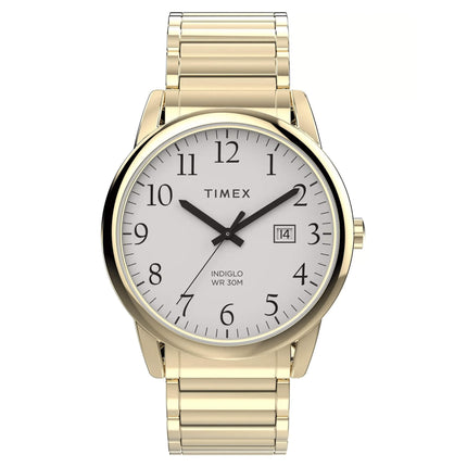 Timex Men's Watch - Easy Reader Quartz White Dial Yellow Gold Bracelet | TW2W52000 ,