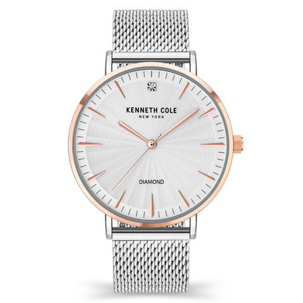 Kenneth Cole Men's Watch - Silver Dial Stainless Steel Mesh Bracelet | KCWGG2174602 ,